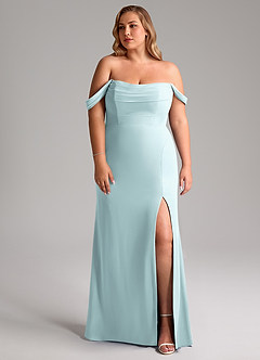 Azazie Saige Bridesmaid Dresses Mist A-Line Off the Shoulder Chiffon Convertible Dress image10