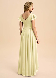 Azazie Caria Junior Lemon Sorbet A-Line Pleated Chiffon Dress image2