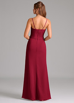Azazie Jenine Bridesmaid Dresses Burgundy Mermaid Strapless Chiffon Dress image7