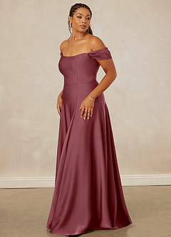 Christian Siriano Bridal for Azazie 1002 Bridesmaid Dresses Desert Rose A-Line Off the Shoulder Stretch Satin Convertible Dress image12