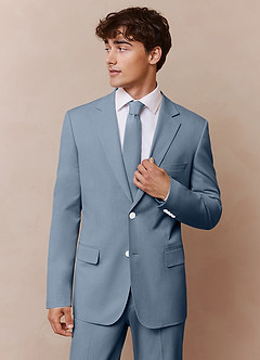 James Dusty Blue Structured Stretch Suit Jacket