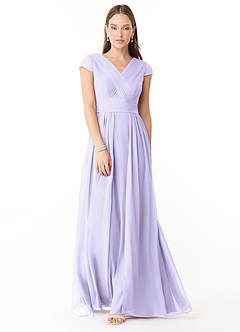 Azazie Organa Bridesmaid Dresses Lilac A-Line Pleated Chiffon Dress image1