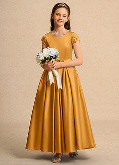 Azazie Bunny Junior Formal Flower Girl Klänningar Klä Balklänning i Spets image3