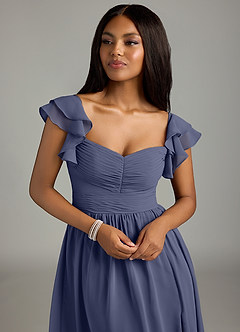 Azazie Anaya Bridesmaid Dresses Stormy A-Line Pleated Chiffon Dress image6
