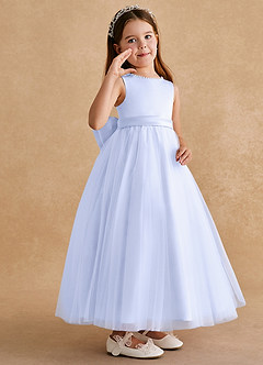 Azazie Cookie Flower Girl Dresses Lavender A-Line Bow Tulle Dress image2