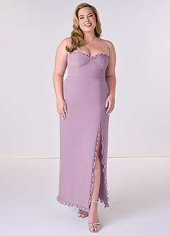 Barbie ♥ Azazie Bridesmaid Dresses Wisteria Sheath Corset Chiffon Dress image6