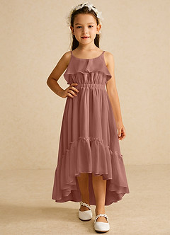 Azazie Karmen Flower Girl Dresses Cedar Rose A-Line Ruched Chiffon Dress image5