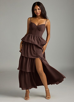 Azazie Kaiden Bridesmaid Dresses Ganache A-Line Sweetheart Neckline Chiffon Dress image5