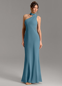 Azazie Seona Bridesmaid Dresses Bermuda Mermaid One Shoulder Chiffon Dress image1