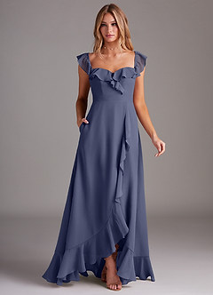 Azazie Lyra Bridesmaid Dresses Stormy A-Line Chiffon Convertible Dress image3