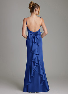 Azazie Zherra Bridesmaid Dresses Royal Blue Mermaid Bow Stretch Satin Dress image5