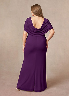 Azazie Luisa Mère de la mariée Robes Robe Sirène en Maille Col en V plissé Grain De Raisin image8