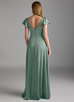 Azazie Omari Jurken voor bruidsmeisjes Jurk van Stretch Satijn met A-Lijn Zilveren Salie image2