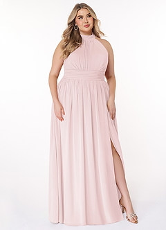 Azazie Iman Abiti da Damigella Abito A-Line in Chiffon A-Line con Increspature Rosa Rossore image11