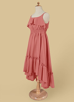 Azazie Karmen Blumenmädchenkleider A-Linie Gestreift Chiffon Kleid Antike Rose image8