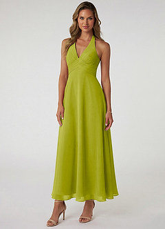 Azazie Tessie Suknie dla druhen Linia A Pofałdowany Szyfon Długość kostki Sukienka image1