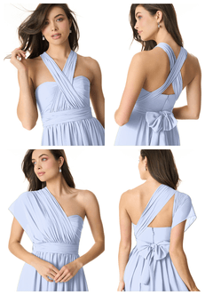 Azazie Olani Bridesmaid Dresses Ice A-Line Off the Shoulder Chiffon Convertible Dress image8
