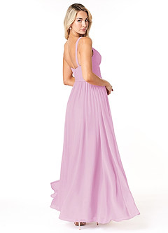 Azazie Chanel Bridesmaid Dresses Candy Pink A-Line Pleated Chiffon Dress image5