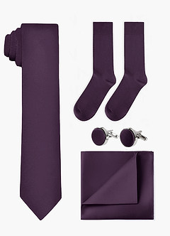 front Matching Wide Tie & Pocket Square & Cuff Links & Socks Set
