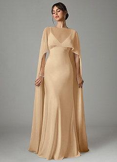 Azazie Stefania Brudtärnklänningar Klä av A-Linje i Stretch Satin Champagne image1