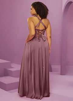 Barbie ♥ Azazie Bridesmaid Dresses Vintage Mauve A-Line with Pockets Stretch Satin Dress image14