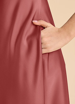 Azazie Sissy Junior Klänning av A-Line i Stretch Satin Off the shoulder image7