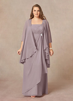 Azazie Weisz Abiti per la Madre della Sposa Abito A-Line in Chiffon Plissettato con Scollo Quadrato Dusk image7