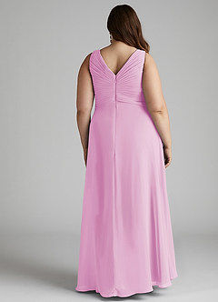 Azazie Flora Bridesmaid Dresses Candy Pink A-Line Pleated Chiffon Dress image13