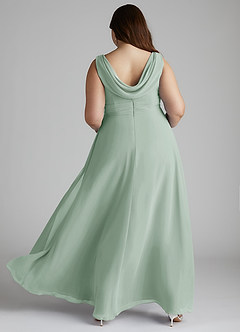Azazie Karina Bridesmaid Dresses Agave A-Line Pleated Chiffon Dress image9