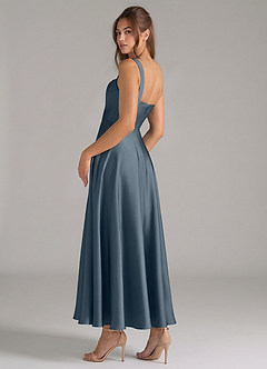 Azazie Shaude Bridesmaid Dresses Twilight A-Line Pleated Stretch Satin Dress image7