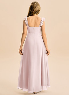 Azazie Mavie Junior Linia A Marszczony Szyfon Długość podłogi Młodsza druhna Sukienka image2