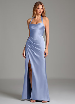 Azazie Serenity Bridesmaid Dresses Ice Mermaid Sweetheart Neckline Stretch Satin Dress image4