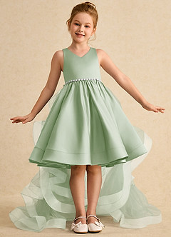 Azazie Julietta vestidos de niña de las flores Vestido de Salvia Polvorienta de Tul de Princesa con Convertible image2