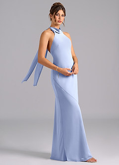 Azazie Velli Bridesmaid Dresses Ice Mermaid Bow Chiffon Dress image3