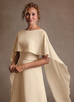 Azazie Marilla 신부의 어머니 드레스 A라인 주름진 쉬폰 플로어 길이 드레스 image8