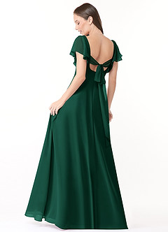 Azazie Syenna Bridesmaid Dresses Emerald A-Line Ruched Chiffon Dress image2