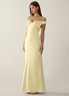 Gwendonme Lemon Sorbet Satin Crystal Linen Prom Dress image6