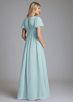 Azazie Verna Maternity Bridesmaid Dresses A-Line V-Neck Ruched Chiffon Floor-Length Dress image2