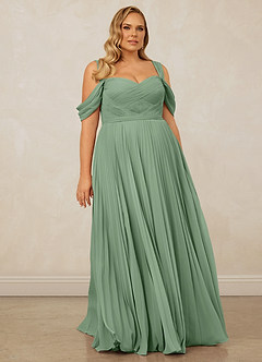 Christian Siriano Bridal for Azazie 1013 Brautjungfernkleider A-Linie Schulterfrei Chiffon Kleid Matcha image10