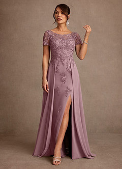 Azazie Alva Mother of the Bride Dresses Dusty Rose A-Line Lace Dress image4