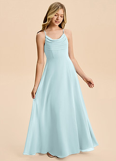 Azazie Gia Junior Mist A-Line Pleated Chiffon Dress image4