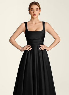 Margot Schwarz Satin-Korsett-A-Linien-Kleid image5