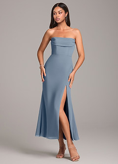 Azazie Saige Bridesmaid Dresses Twilight Sheath Off the Shoulder Chiffon Convertible Dress image6