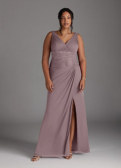 Azazie Winona vestidos de madre de la novia Vestido de Atardecer de Malla de Sirena con Lentejuela image1