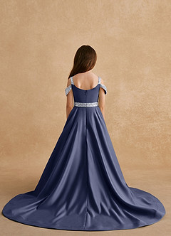 Azazie Jodi Flower Girl Dresses Stormy A-Line Matte Satin Dress image2