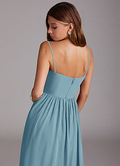 Azazie Calianna Bridesmaid Dresses Moody Blue A-Line Off the Shoulder Chiffon Convertible Dress image8