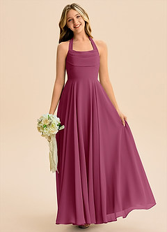 Azazie Kady Junior Mulberry A-Line Sweetheart Neckline Chiffon Dress image1