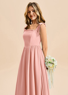 Azazie Delia Junior Abito A-Line in Chiffon Fiocco Rosetta image7