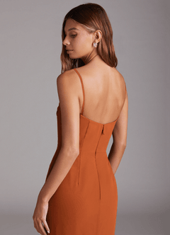 Azazie Saige Bridesmaid Dresses Cinnamon A-Line Off the Shoulder Chiffon Convertible Dress image9