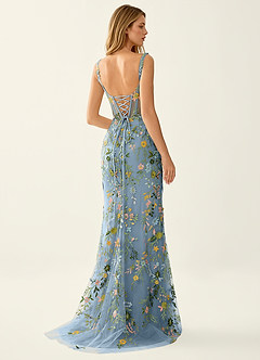 Posey Stahlblau Meerjungfrauen-Abendkleid aus Spitze image2